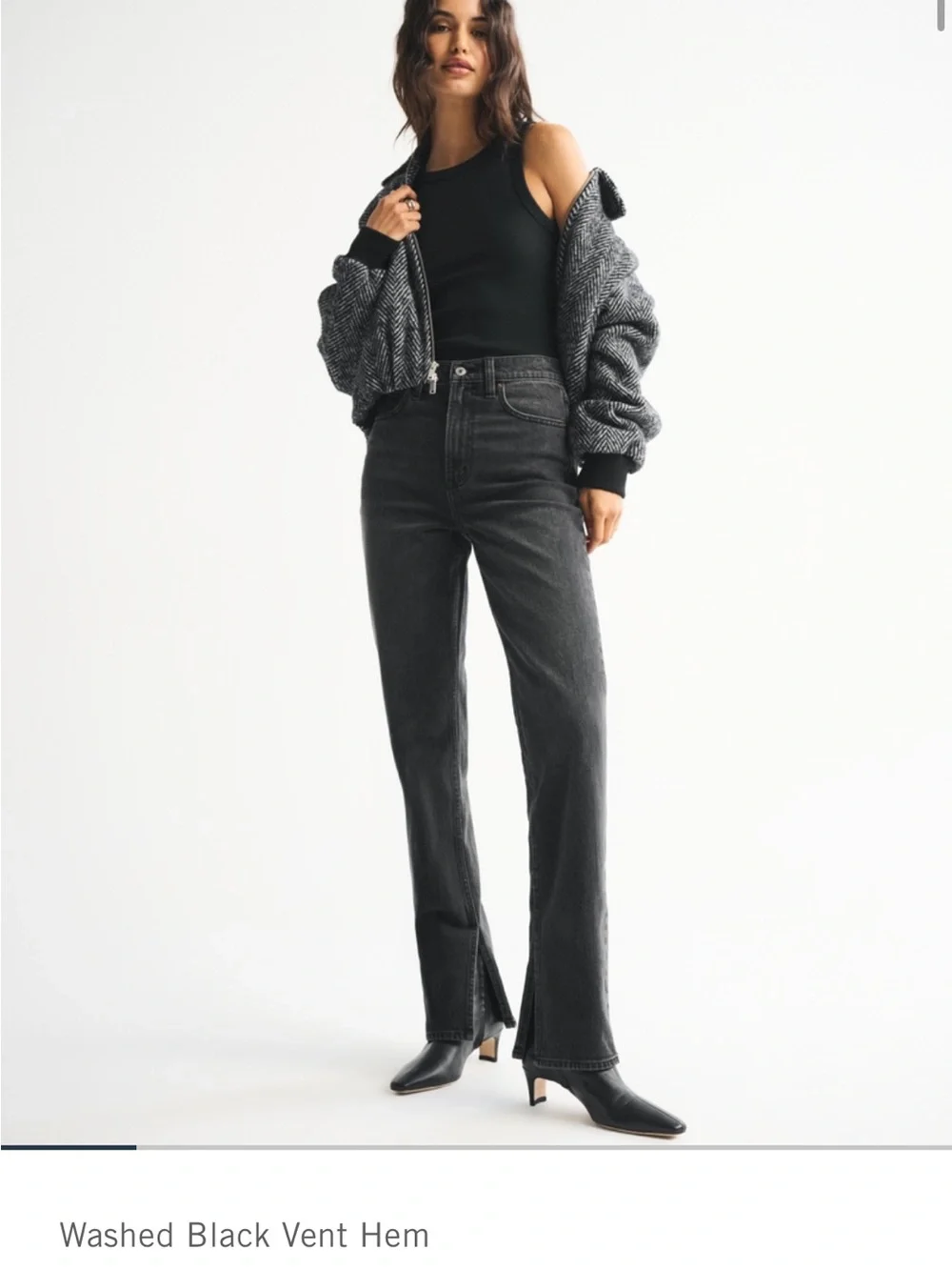 Abercrombie & Fitch Washed 90s High Rise Jeans - Picture 1 of 6